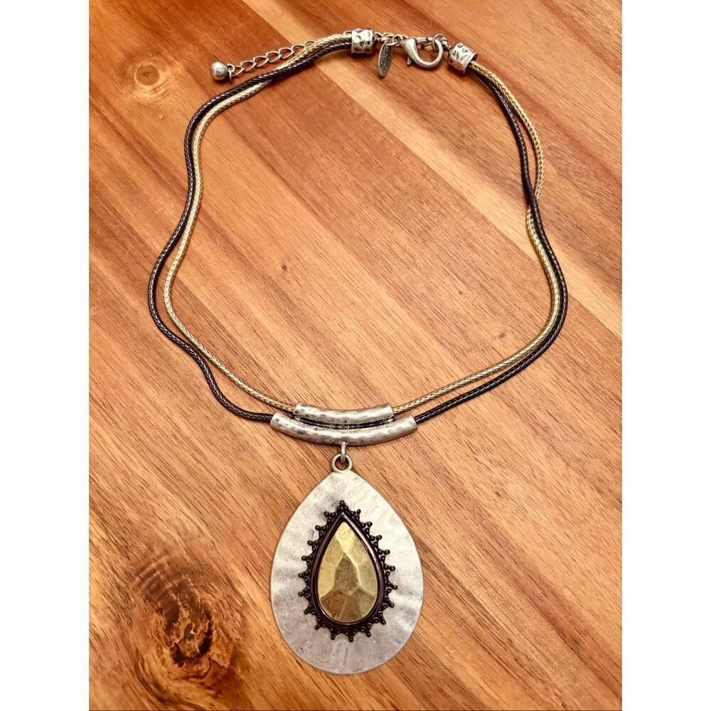 Laura Ashley | Teardrop Pendant Necklace | 16” Adjustable